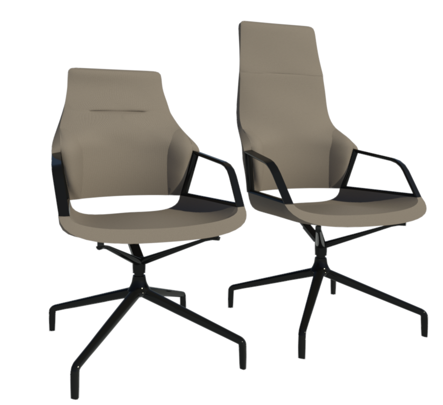 Grey Graph chair in medium and high backrest models.